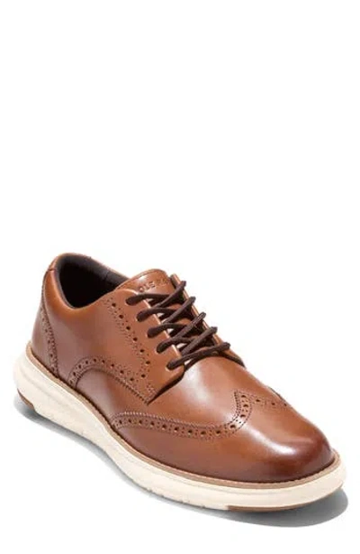 Cole Haan Zerogrand Remastered Wingtip Derby Sneaker In British Tan Ivory