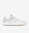 Cole Haan Men's Tan Comb Grandprø Crossover Leather Low-top Trainers In Optic White