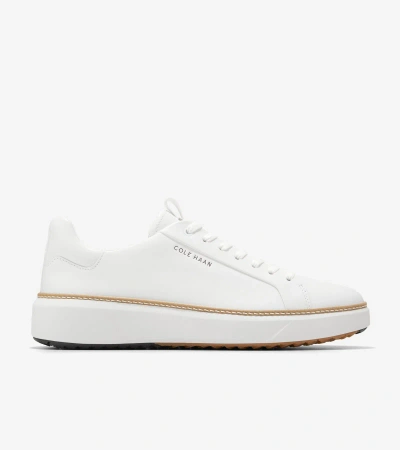 Cole Haan Men's Grandprø Topspin Waterproof Golf Shoes - White Size 8 In Optic White-natural