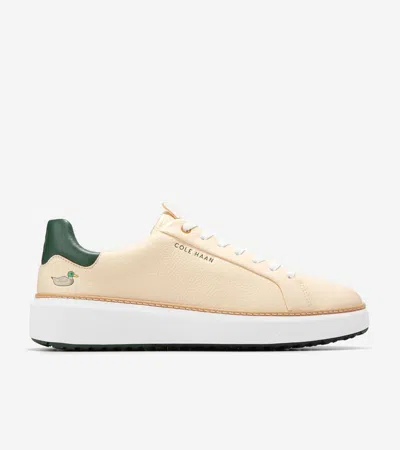 Cole Haan Men's Grandprø Topspin Golf Shoes - Beige Size 9 Waterproof In Vanilla-trekking Green-optic White