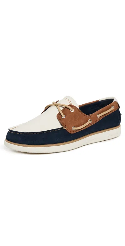 COLE HAAN GRANDPR WINDWARD BOAT SHOES DARK SEQUOIA/NAVY BLAZER