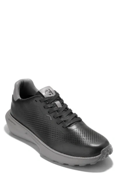 Cole Haan Grandpro Ashland Laser Perforated Sneaker In Black/december Sky
