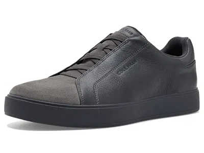 Cole Haan Grandpro Luxe Slip-on Sneakers Men's Shoes Gray Pinstripe Suede: 8 D - Medium In Black