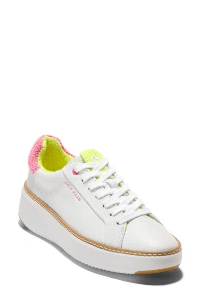 Cole Haan Grandpro Topspin Platform Sneaker In Optic White Tumbled
