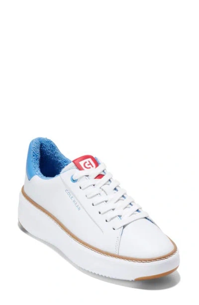 Cole Haan Grandpro Topspin Platform Sneaker In White/marina
