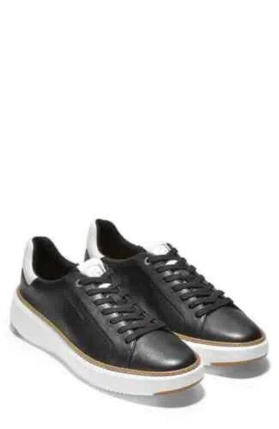 Pre-owned Cole Haan Grandpro Topspin Sneaker In Black Leather /white At Nordstrom, Size 14