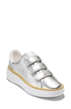 Cole Haan Grandpro Topspin Triple Strap Sneaker In Silver Talca/optic White