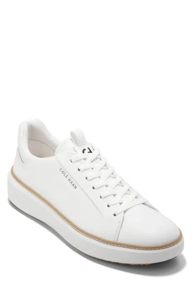Cole Haan Grandpro Topspin Waterproof Golf Shoe In Optic White/natural