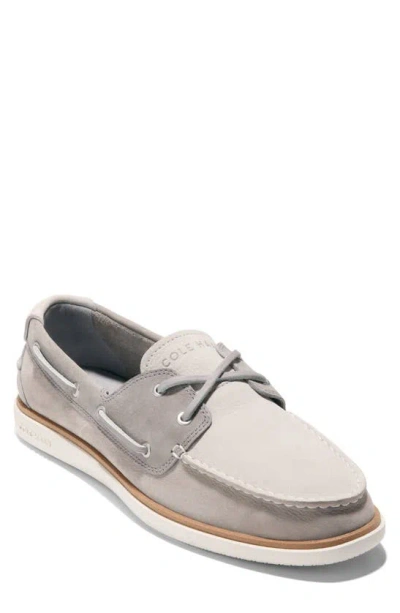 Cole Haan Grandpro Windward Boat Shoe In Paloma/ Dove/ Ivory