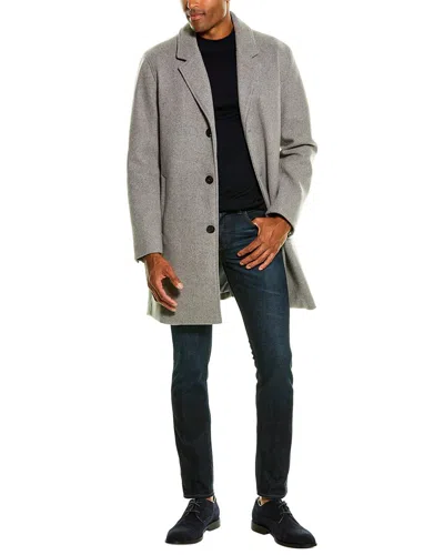 Cole Haan Grandseries Wool-blend Top Coat In Gray