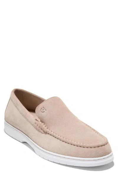 Cole Haan Greenwich Grand Venetian Loafer In Light Sesame Suede/ivory
