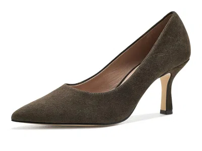 Cole Haan Hansell Pumps High Women's Heels Deep Olive Suede: 6 B - Medium, Leather In Gray