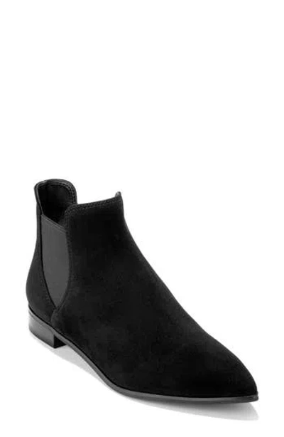 Cole Haan Hara Pointed Toe Bootie In Black Suede