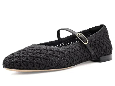 Cole Haan Harlan Mary Jane Ballet Flats Women's Shoes Black Woven Fabric/leather: 6 C - Wide