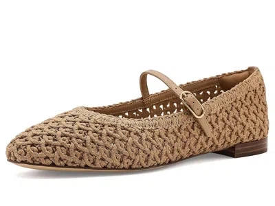 Cole Haan Harlan Mary Jane Ballet Flats Women's Shoes Tuscan Sand Woven Fabric/leather: 5 C - Wide In Brown