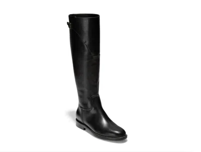Cole Haan Harrington Leather Tall Knee High Riding Boots In Black