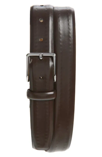 Cole Haan Hidden Stitch Leather Belt In Black