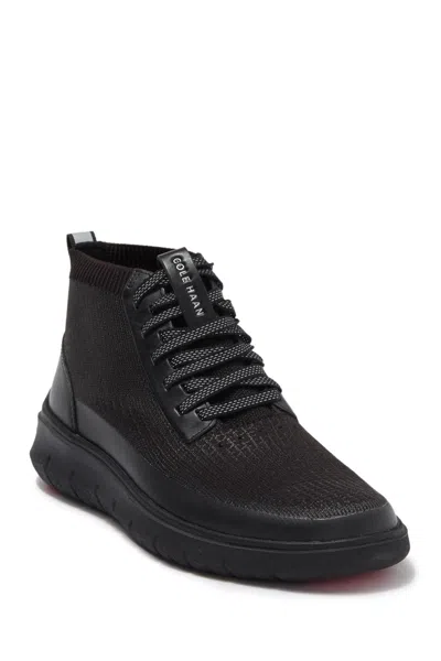Cole Haan High Top Sneaker In Black Knit