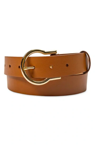 COLE HAAN COLE HAAN HINGED BUCKLE LEATHER BELT
