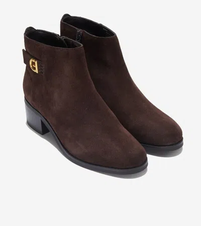 Cole Haan Holis W29147 Boots Womens 9 Dark Chocolate Suede Buckle Bootie Zpo2341