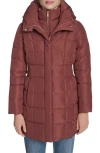 Cole Haan Hooded Down & Feather Jacket In Brown