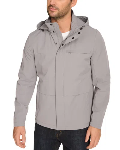 Cole Haan Hooded Windbreaker Jacket In Gray