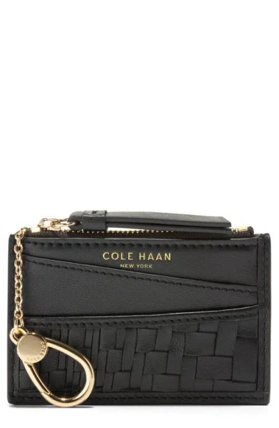 Cole Haan Ivy Leather Card Case In Black