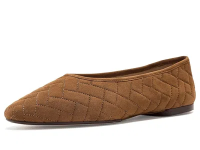 Cole Haan Jasleen Quilted Ballet Flats Women's Shoes Tobacco Quilted Suede: 6 B - Medium In Brown
