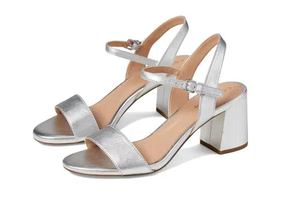 Cole Haan Josie Block Heel Sandal (65 Mm) Women's Shoes Silver Leather: 7 B - Medium In Multi
