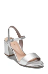 Cole Haan Josie Block Heel Sandal In Silver Leather