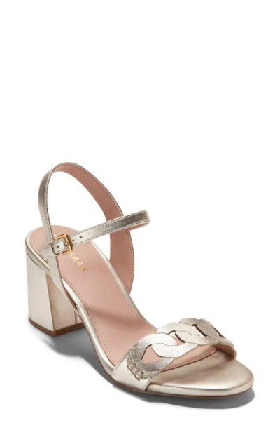 Cole Haan Josie Block Heel Sandal In Soft Gold Ltr