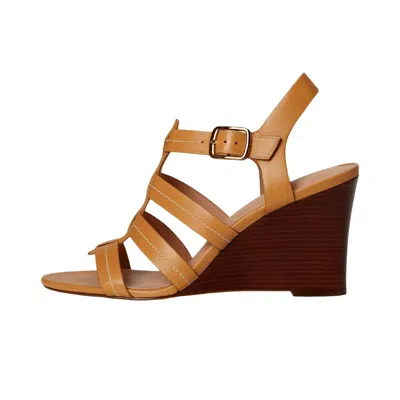 Cole Haan Josie Fisherman Wedge Sandals Biscuit W32277 Women's In Brown