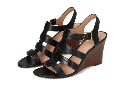 Cole Haan Josie Fisherman Wedge Sandals In Black