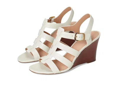 Cole Haan Josie Fisherman Wedge Sandals In White