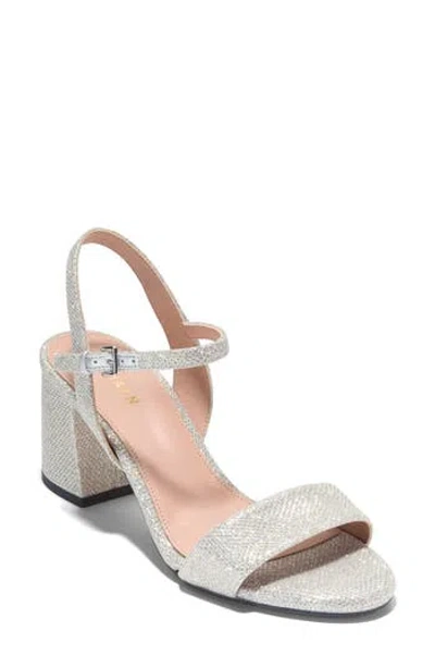 Cole Haan Josie Scalloped Block Heel Sandal In Silver Glitter