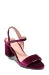Cole Haan Josie Scalloped Block Heel Sandal In Wine Velvet
