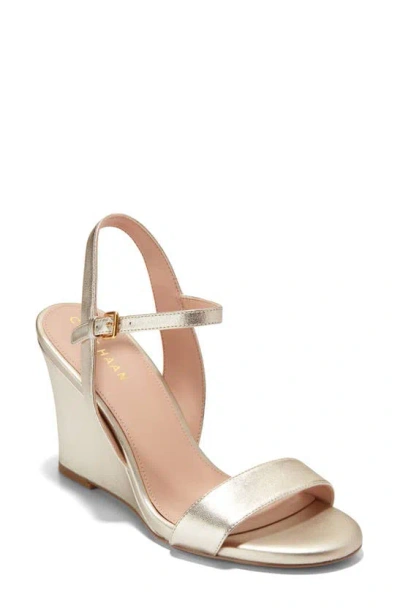 Cole Haan Josie Wedge Sandal In Soft Gold Ltr