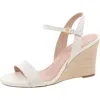 Cole Haan Josie Womens Buckle Manmade Wedge Sandals In White