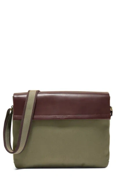 Cole Haan Judson Brushed Twill Messenger Bag In Green