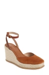 Cole Haan Kyra Cloudfeel Wedge Sandal In British Tan Suede