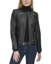 Cole Haan Lambskin Jacket In Black
