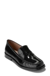 Cole Haan Lana Luxe Penny Loafer In Black Crinkle Patent