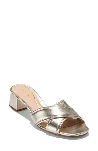 Cole Haan Landon Block Heel Sandal In Gold