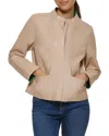COLE HAAN COLE HAAN LASER CUT DOUBLE FACE LEATHER JACKET