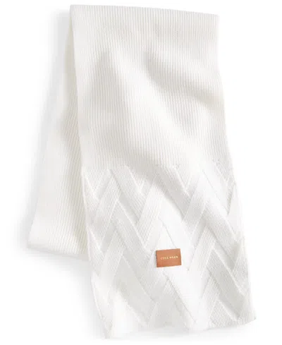 Cole Haan Lattice Ribbed Scarf In Pristine