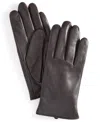 Cole Haan Leather Cashmere Blend Lined Basic Tech Tip Gloves In Brown