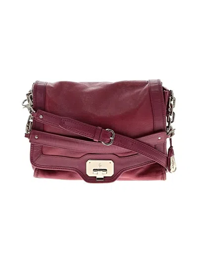 Pre-owned Cole Haan Leather Crossbody Bag In Burgundy
