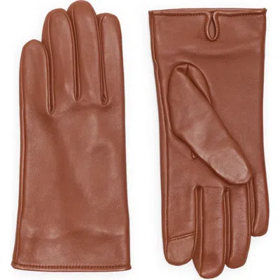Cole Haan Leather Gloves In Brown