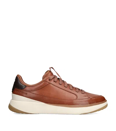 Cole Haan Leather Grandprø All Day Court Sneakers In Sand