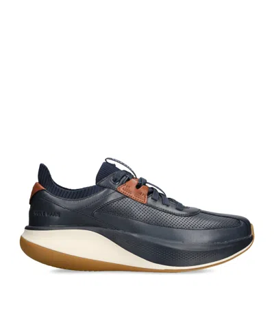 Cole Haan Leather Grandprø All-day Runner Sneakers In Blue